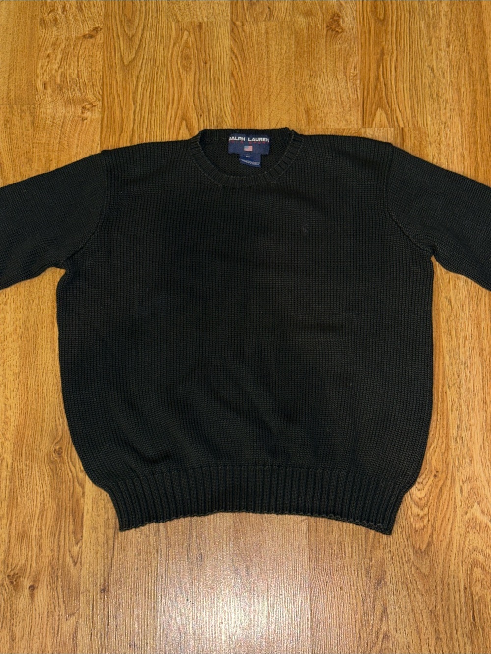 Ralph Lauren POLO SPORT Dark Green 100% Cotton Knit Sweater Fits Extra Small